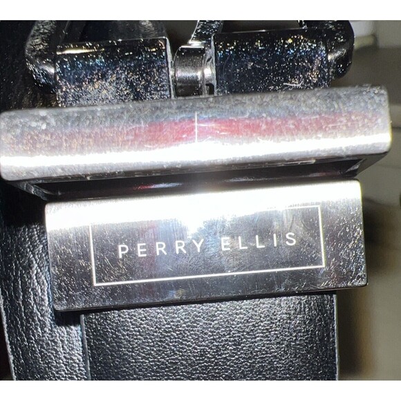Perry Ellis Leather Reversable Belt Size L(38-40) Black/Dark Brown - Picture 2 of 4